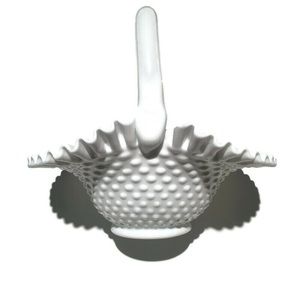 Milk glass (rare) basket with handle